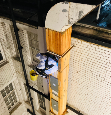 Vertical ductwork cleaning